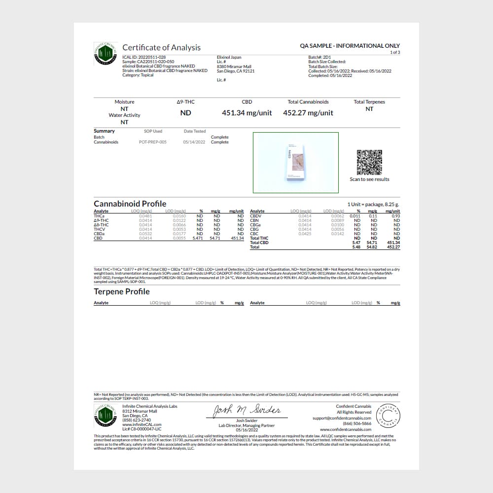 エリクシノール ボタニカルCBDフレグランス NAKED