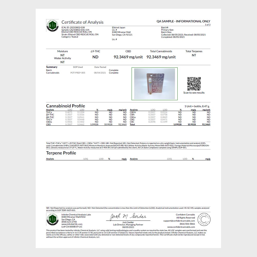 エリクシノール CBD レスキューロールオン